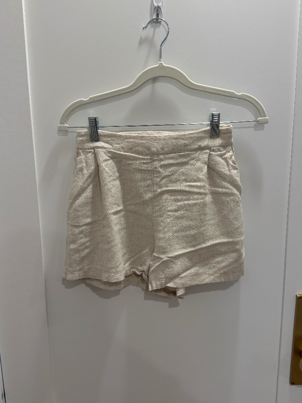 Linen-Look High-Waisted Shorts